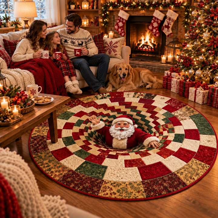 Wesoła Miraż – 3D Swirling Quilted Christmas Rug
