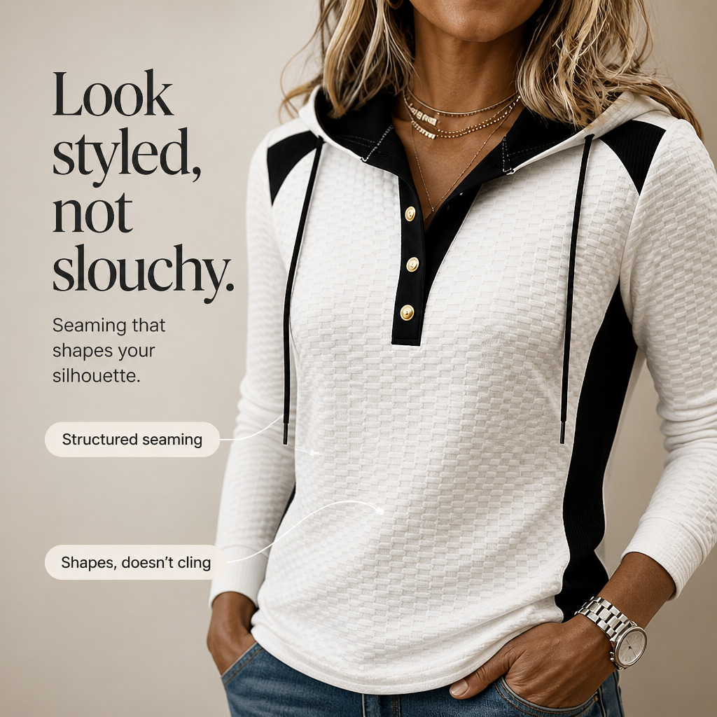 Wearbella – Tröja z urringning w v-ringning z dzianiny waffle w färgze blokowym