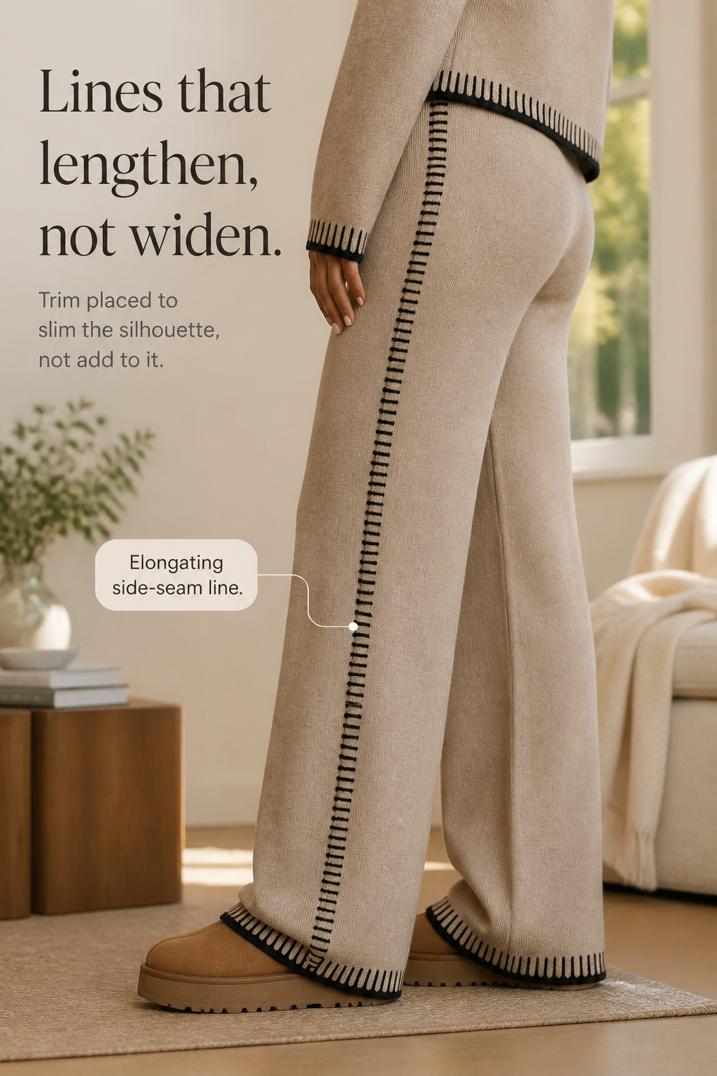 Linewear – Set kardiganu i byxor z kontrastowym finish