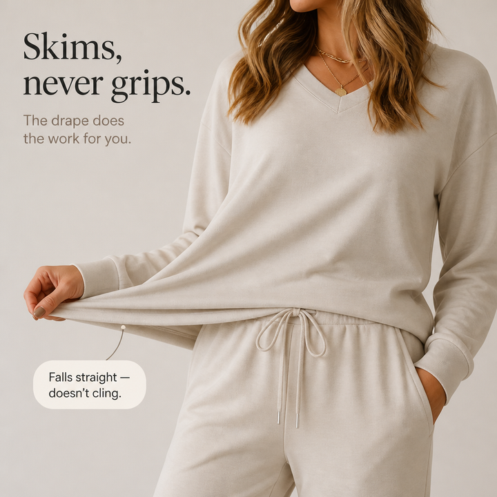 Draperie – Set dresowy z dzianiny z pionowymi szwami