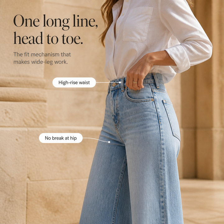Lenglia – Jeans med hög midja i vida ben w vintage&