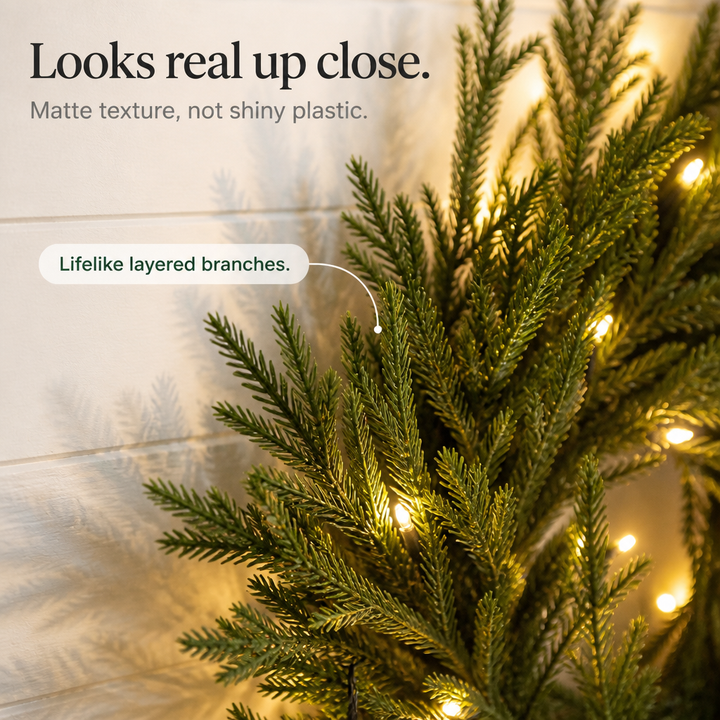 Glowpine – Wianek z Norfolk Pine z oświetleniem