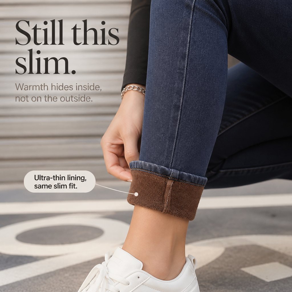 Plushden – Jeans Skinny z Fleecką w Środku