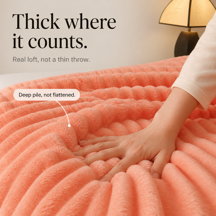 Plushwick – Dwustronny koc z króliczego pluszu w dwóch färgach