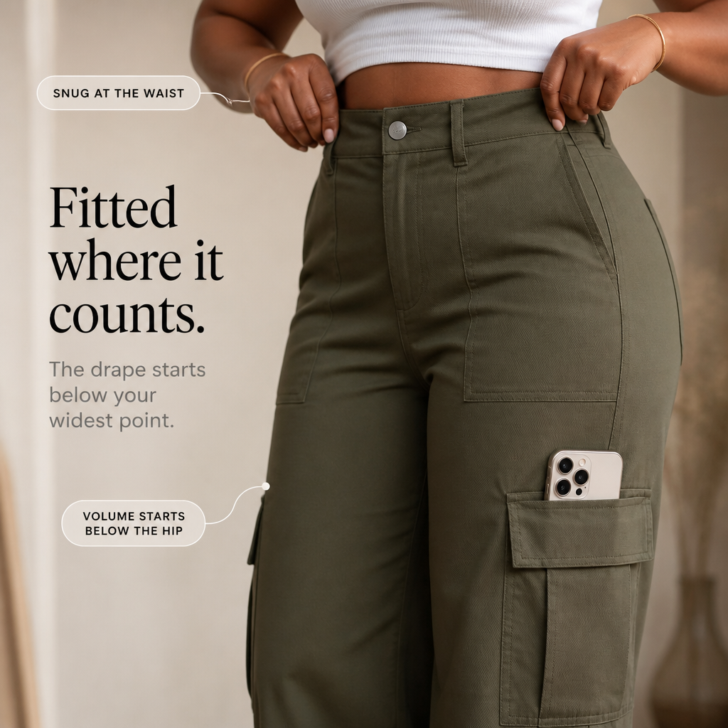 Wearbella – Byxor cargo med hög midja i vida ben