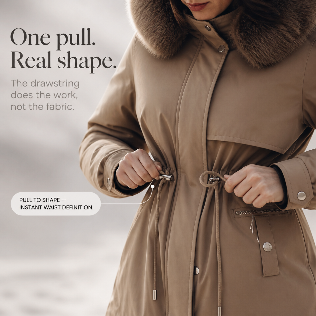 Veluxe – Quiltad parka z futrzanym finish w midja