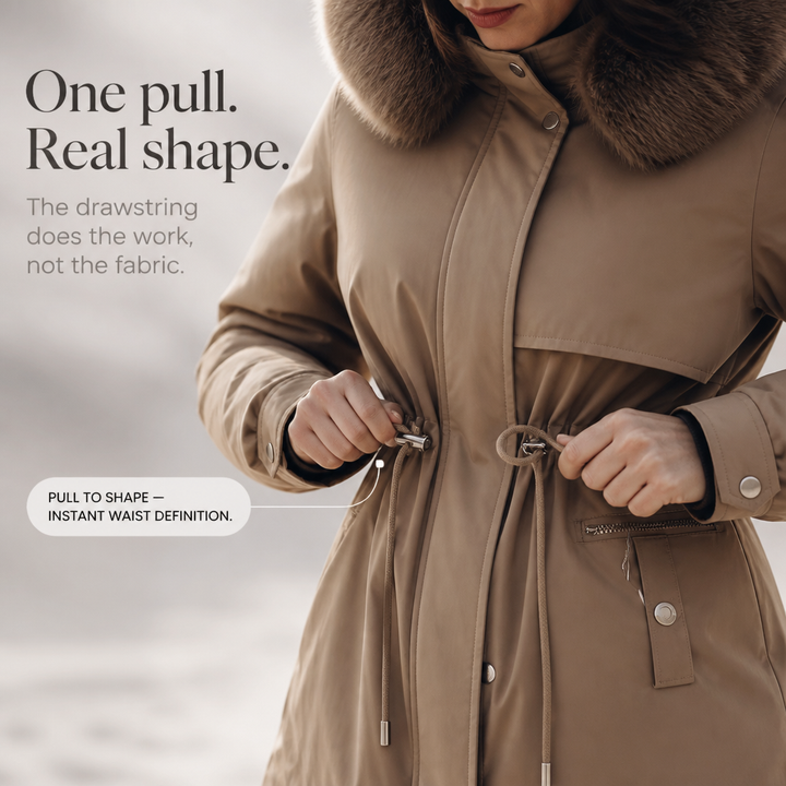 Veluxe – Quiltad parka z futrzanym finish w midja
