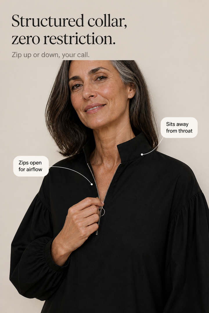 Wearbella – Klänning z półzamkiem i stójką z ręKaffemi latarniowymi
