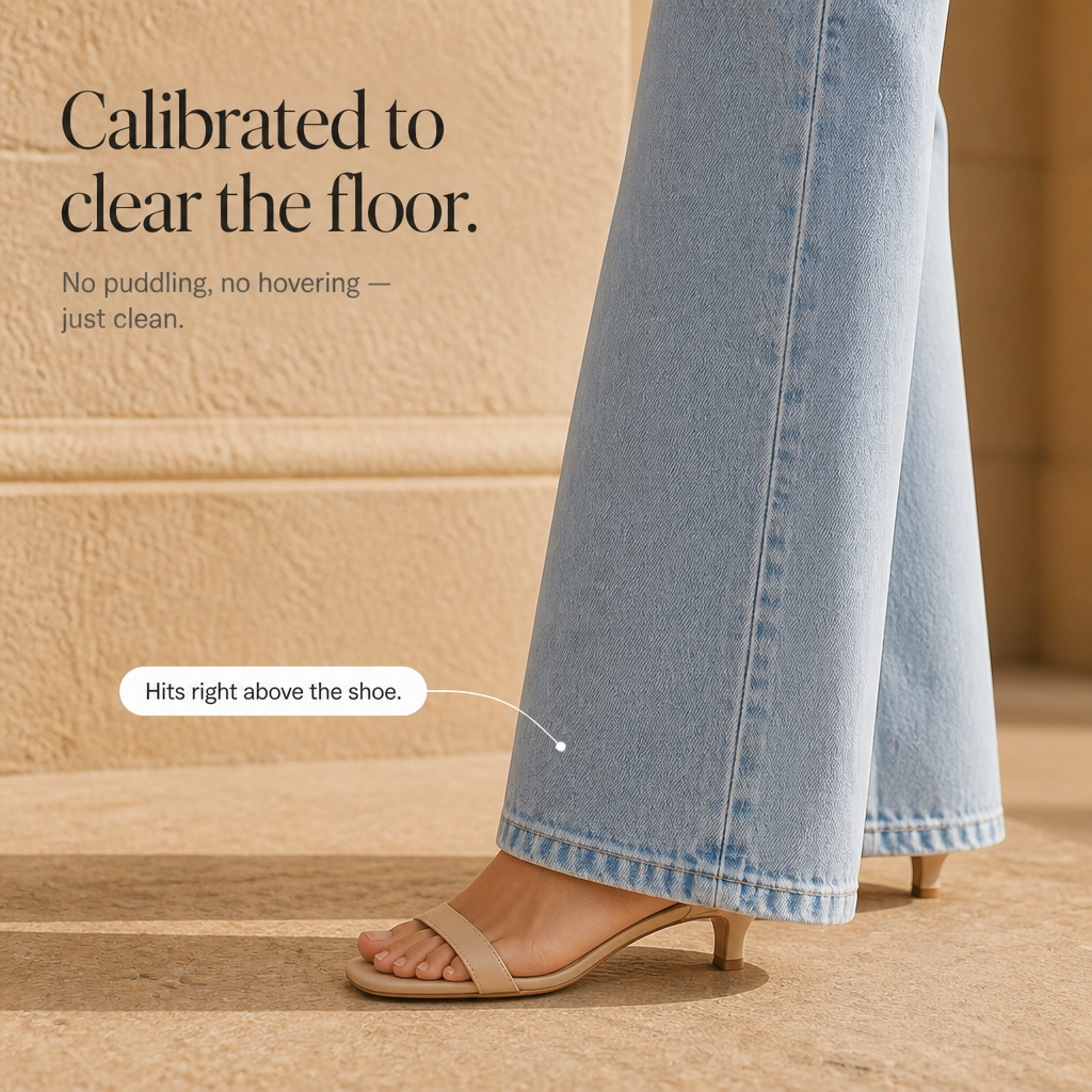 Lenglia – Jeans med hög midja i vida ben w vintage&