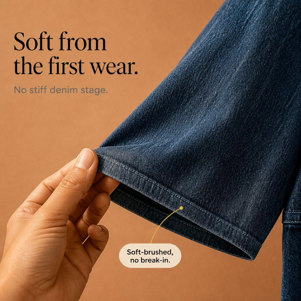Wearlow – OverStorlekd Ponczo z Prania w Stilu Dżinsowym