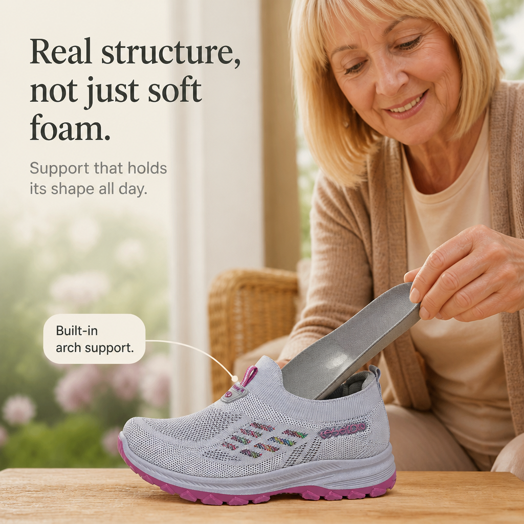 Flexwell – Elastiska Sneakers Slip-On w Szerokim Storlekze