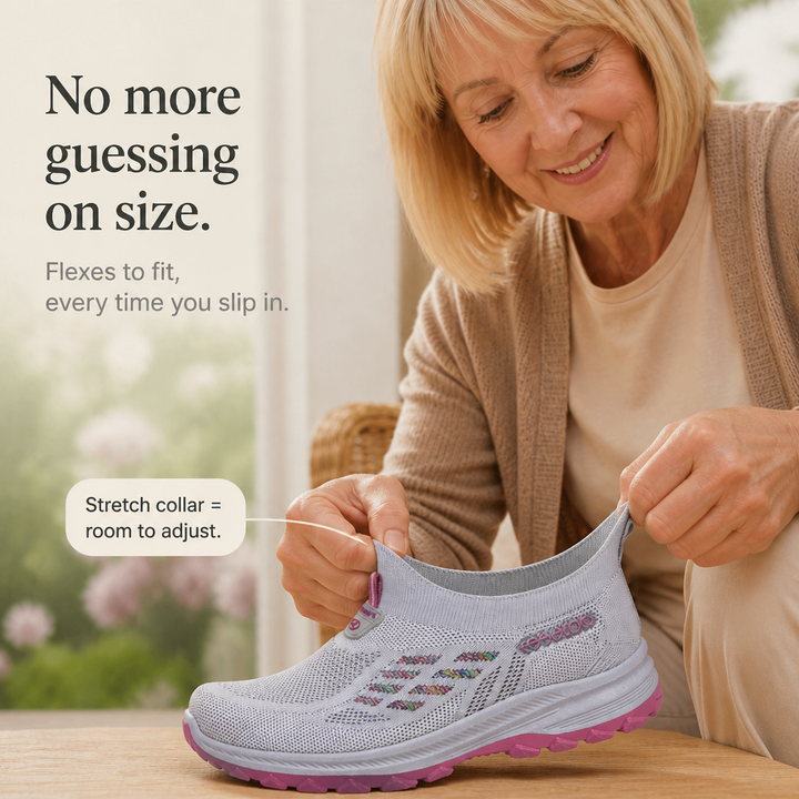 Flexwell – Elastiska Sneakers Slip-On w Szerokim Storlekze
