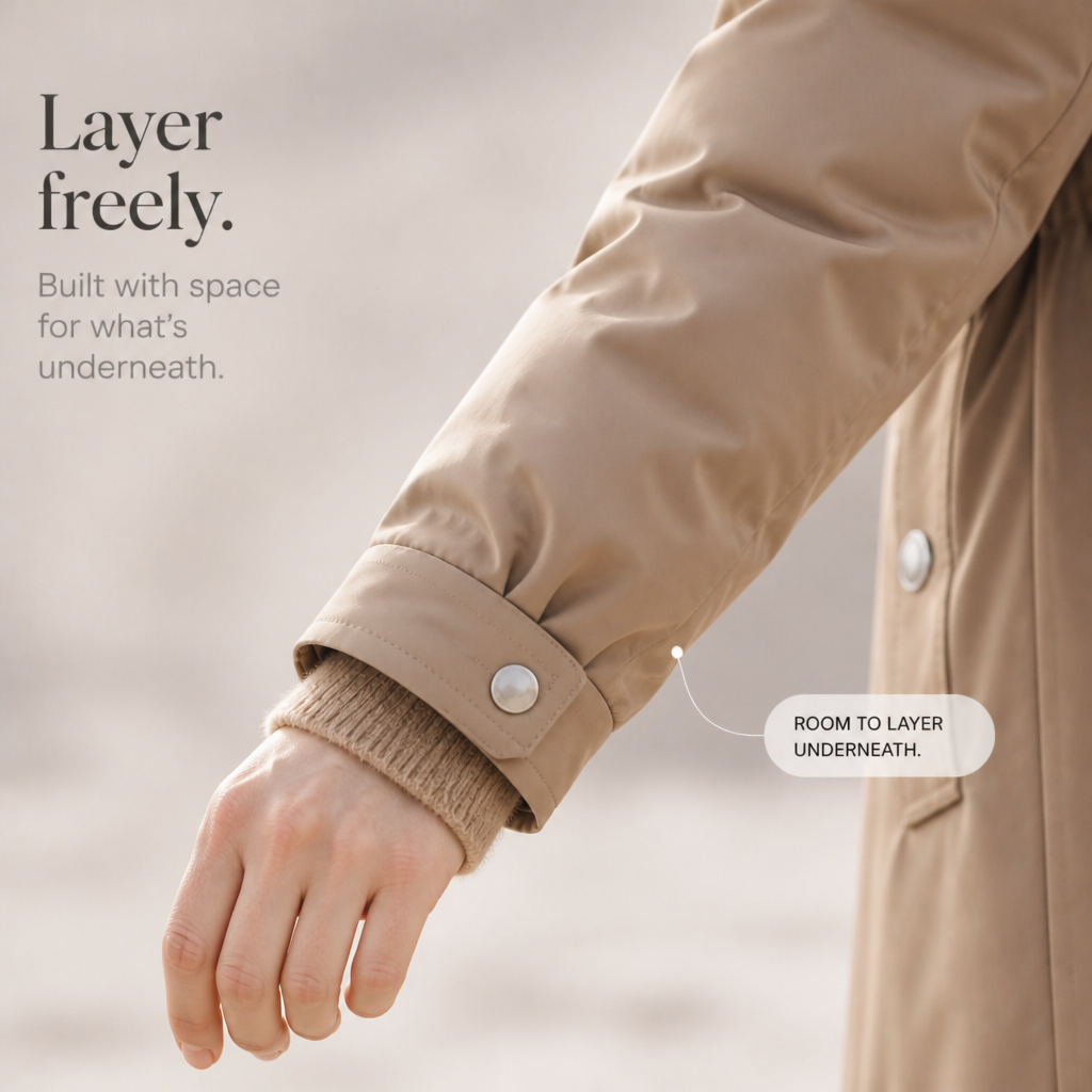 Veluxe – Quiltad parka z futrzanym finish w midja