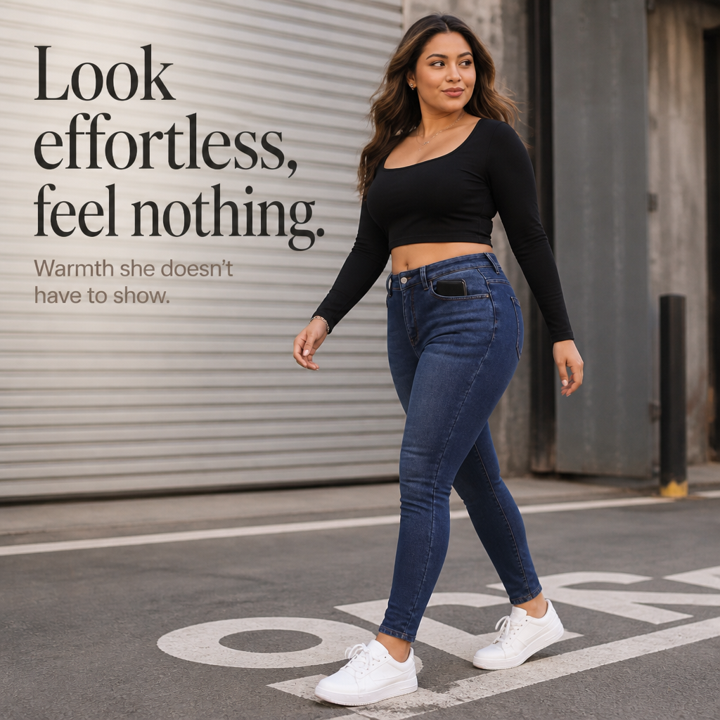 Plushden – Jeans Skinny z Fleecką w Środku