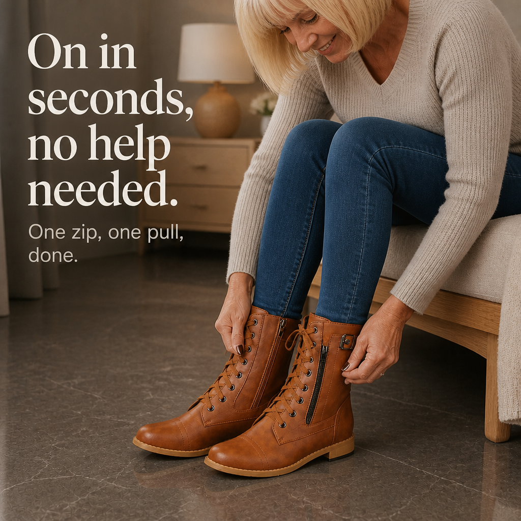 Everstride – Boots för kostkę z okrągłym tå i dragkedja på sidan