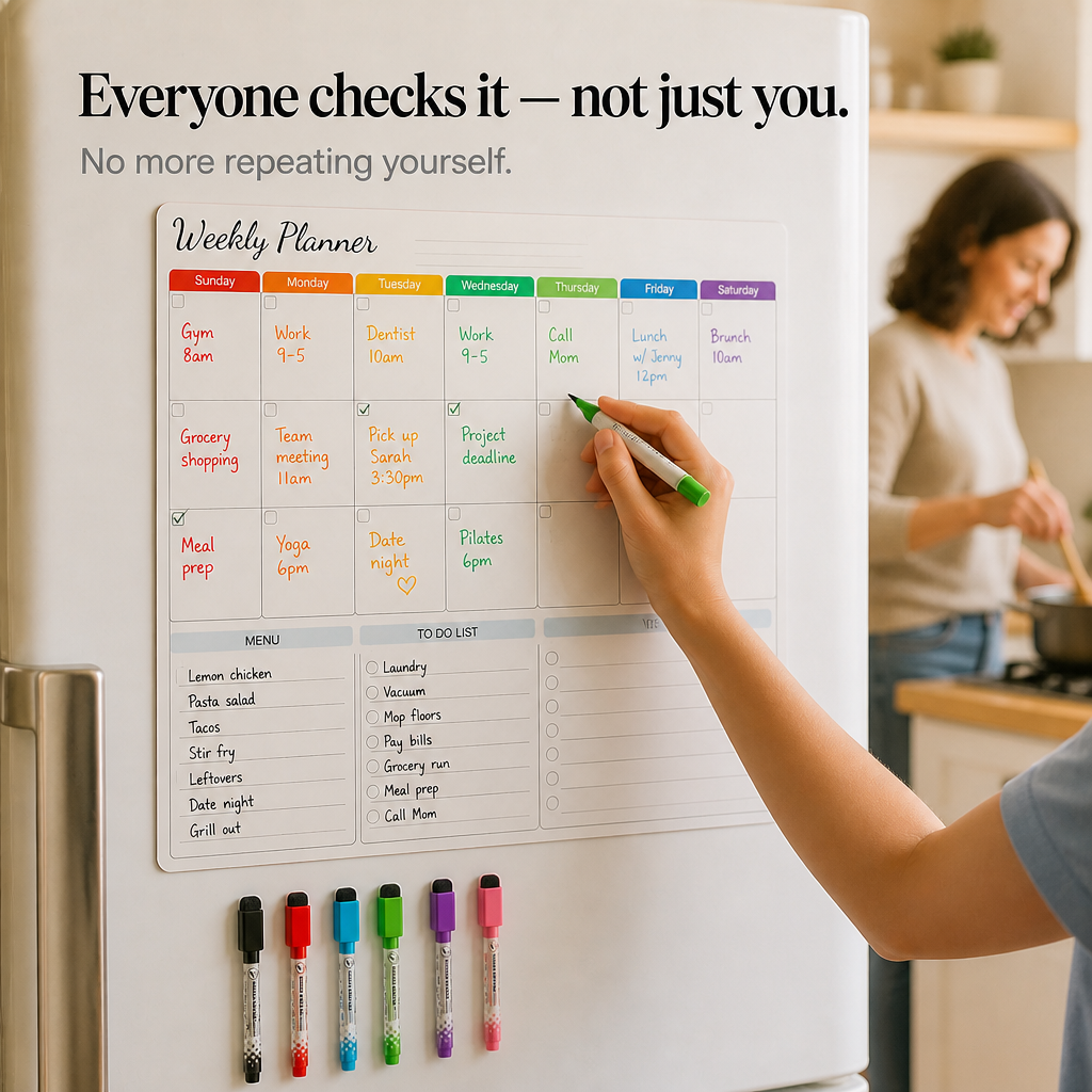 Fridgekeeper – Set magnesów på lodówkę z trzema tablicami