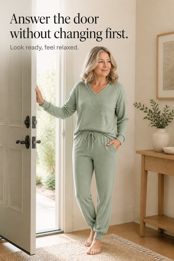 Wearbella – Set för wypoczynku z urringning w v-ringning w splot wafel