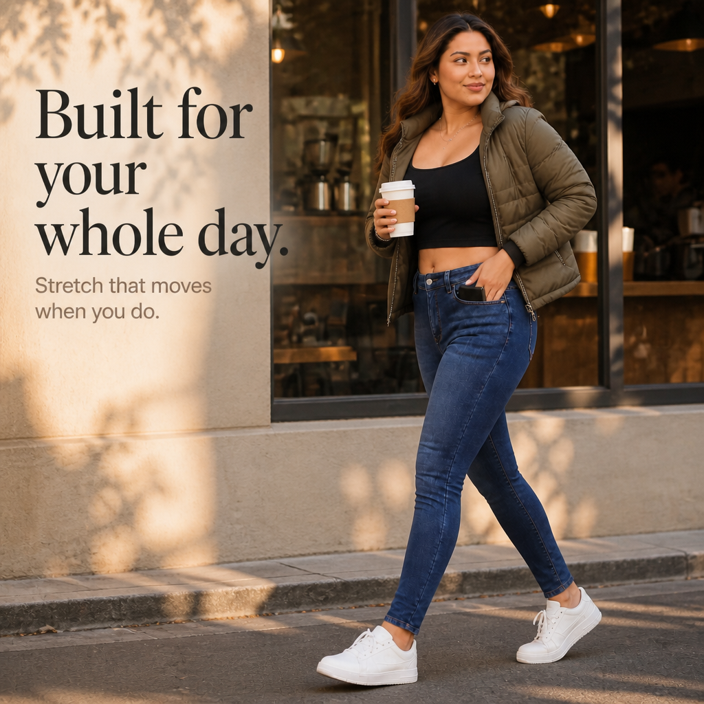 Plushden – Jeans Skinny z Fleecką w Środku