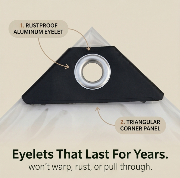 Clearvana – Transparent, wytrzyLiten tarp på patio