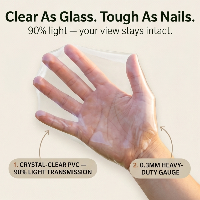 Clearvana – Transparent, wytrzyLiten tarp på patio