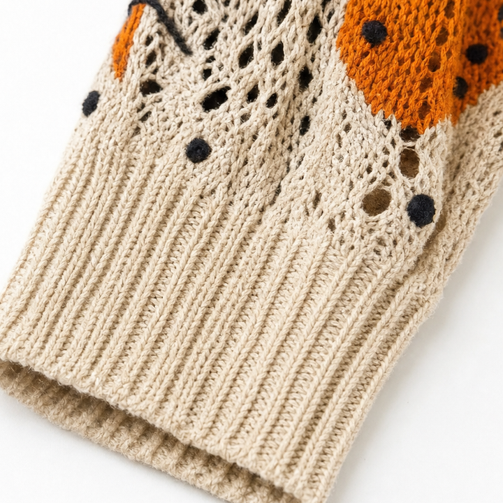 Harvestknit – Tröja z intarsjami w dynie i nietoperze