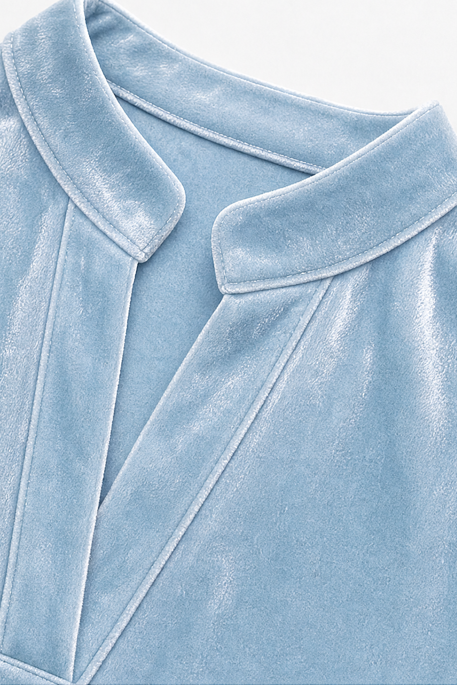 Velvael – Blus z Weluru w V-ringning