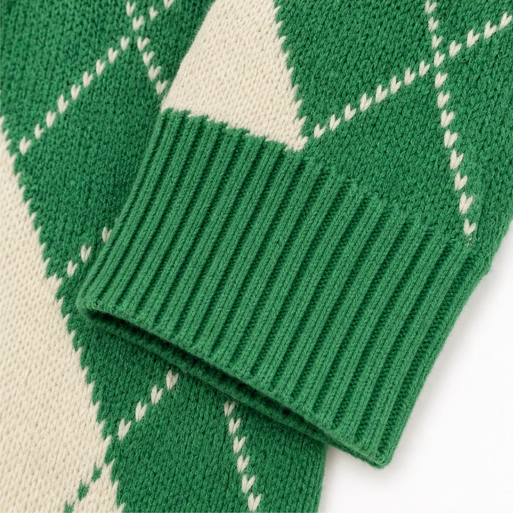 Wrapbella – Tröja Poncho z Kapturem w Mönster Argyle