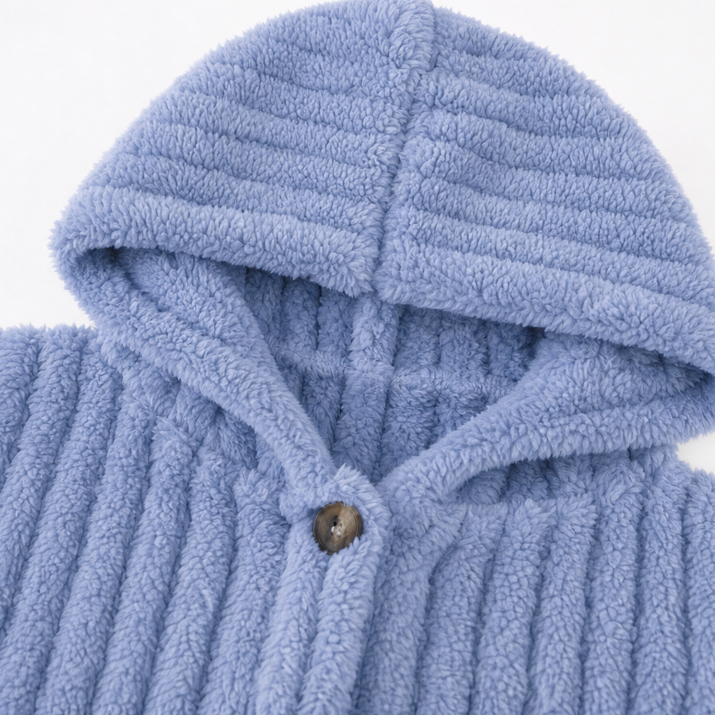 Wearbella – Kofta z kapturem i knappar, tjock splot