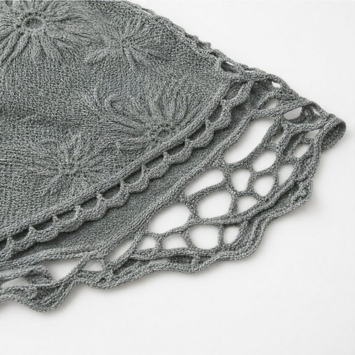 Lunaveil – OverStorlek Kofta z Ażurowej Koronki