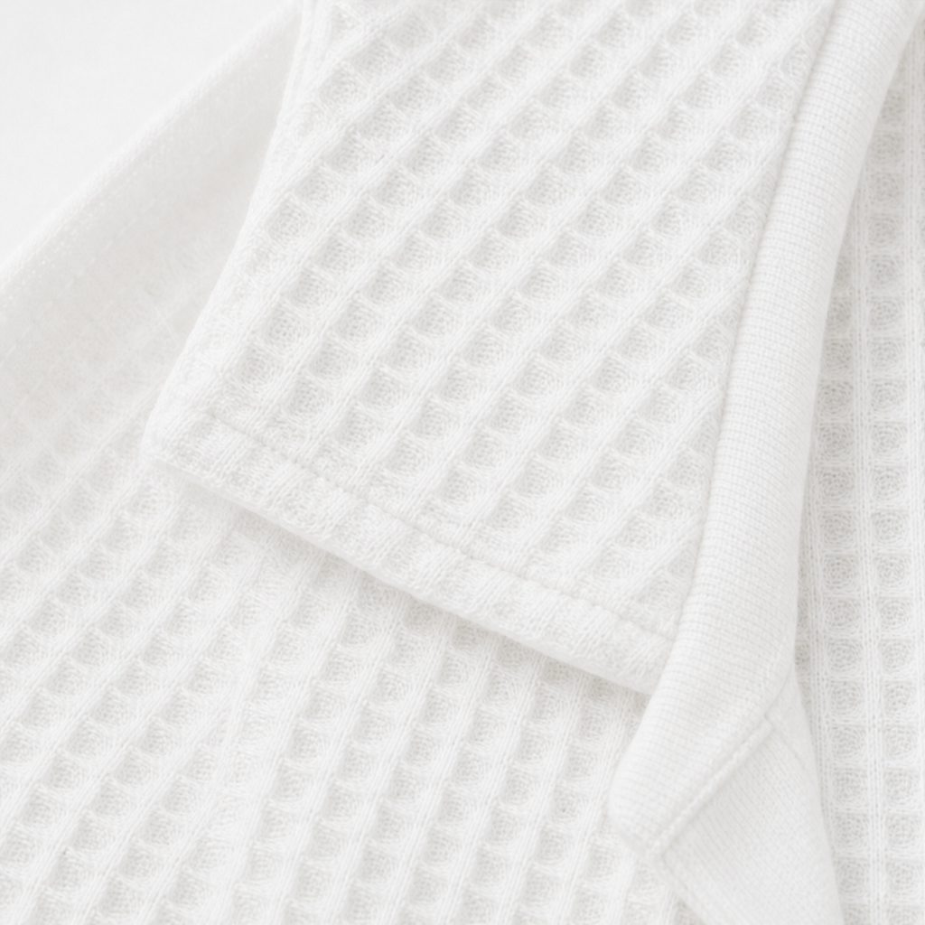 Wearbella – Tröja z kołnierzykiem i guzikiem z dzianiny waffle