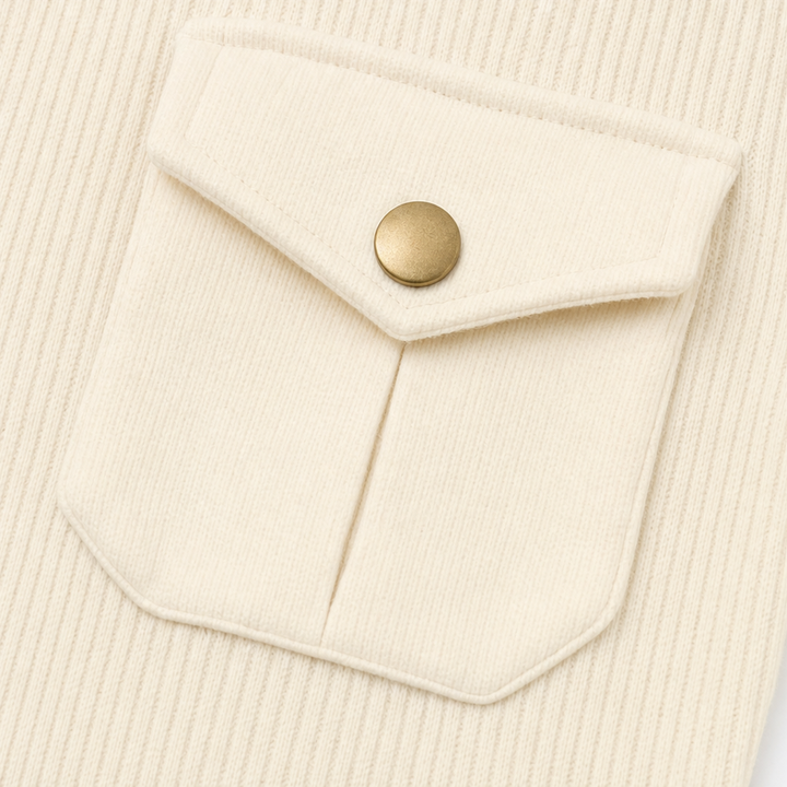 Ribette – Lång ärm z urringning Henley w prążki