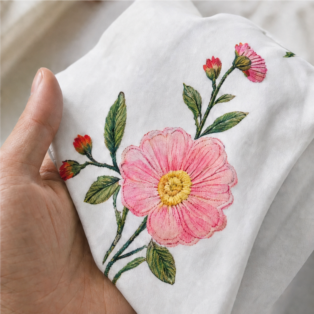 Lunabloom – Blus z broderad wzorem w kwiaty z kołnierzykiem