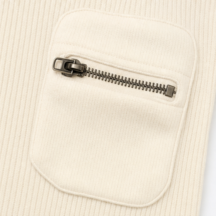 Ribette – Lång ärm z urringning Henley w prążki