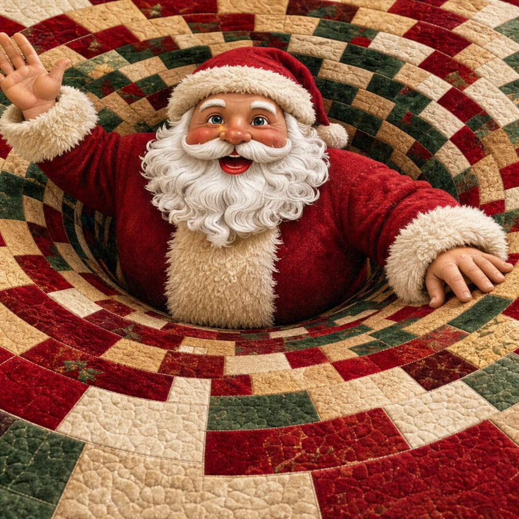Wesoła Miraż – 3D Swirling Quilted Christmas Rug