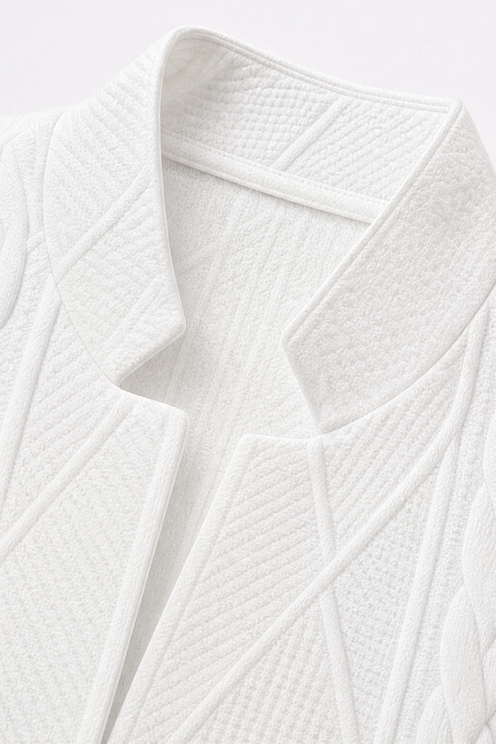 Wearbella – Blazer z teksturowanego dzianiny z kołnierzem stójkowym i otwartym przodem