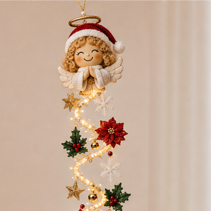 NoelGlow – Oświetlony Kaskad Wieszaczek på Drzwi Świąteczne