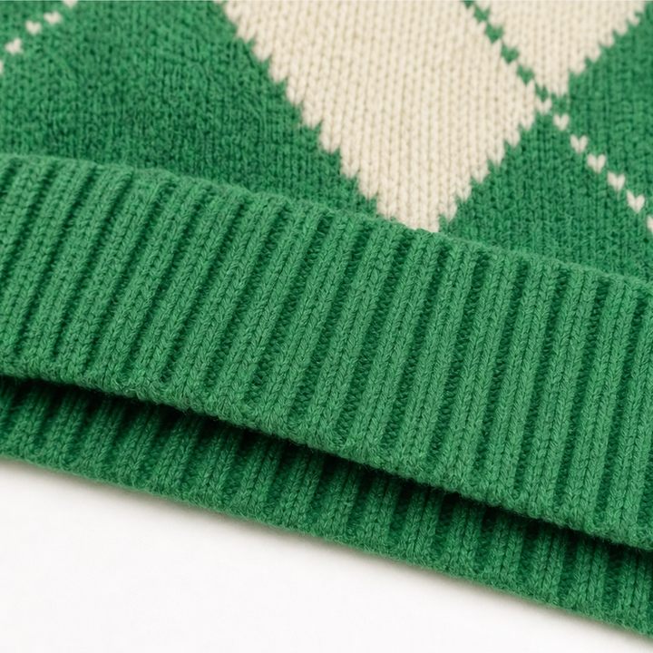 Wrapbella – Tröja Poncho z Kapturem w Mönster Argyle