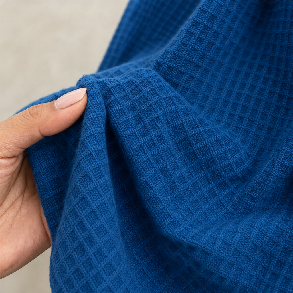 Drapella – Asymetryczny Top z Waffle Knit z Krzyżującym Sig Dołem