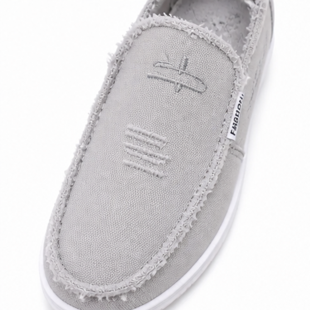 Breeza – Dam Zniszczone Kanvasowe Mokasyny Slip-On z Postrzępionymi Krawędziami