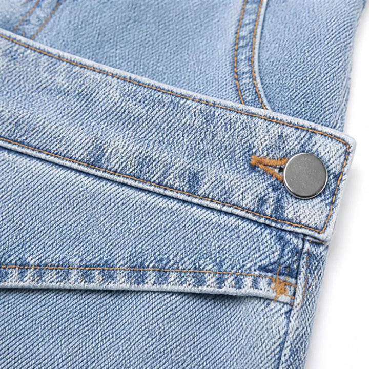 Vellara – Asymetryczne jeans z vida ben i wiązaniem w midja
