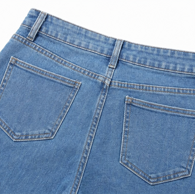 Curvella – Jeans med hög midja, stretchiga i dzwonowe för kvinnor, podnoszące pośladki