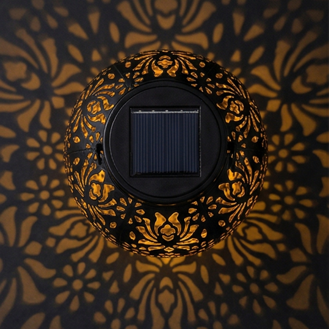 Lumivine – Solarna Lampa Wisząca z Kwiatowym Wzorem Cieni