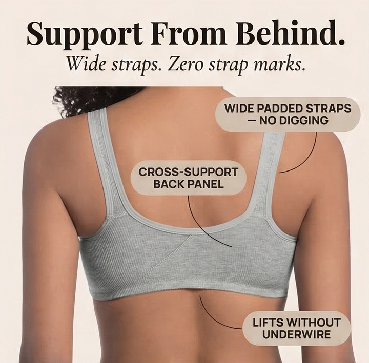 Veluna - Trådlös bh z przodem på stängning