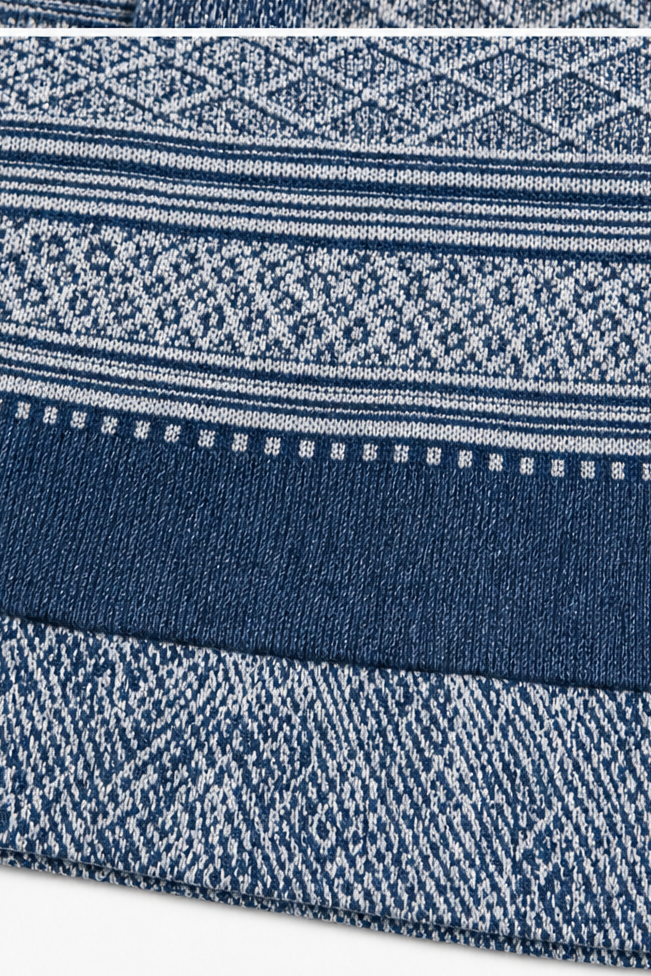 Layerlyn – Blus dzianinowa z denimu w patchworkowym wzorze