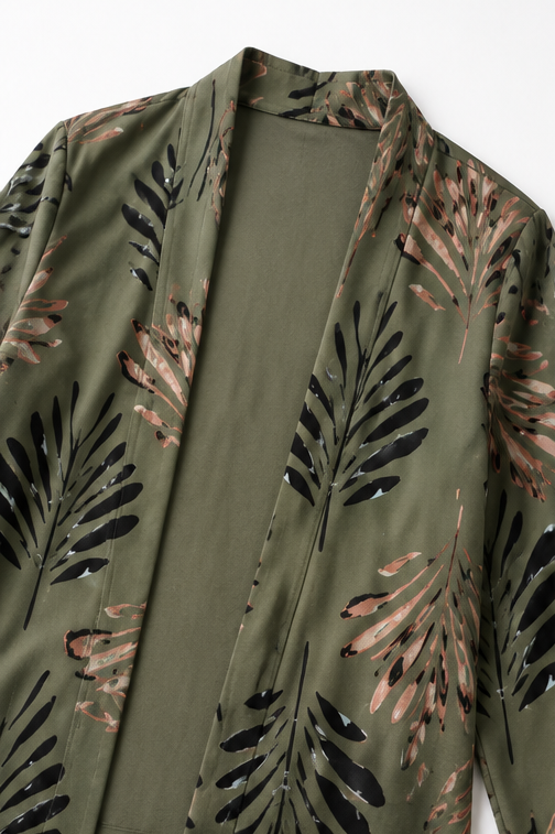 Wearbella – Kofta z roślinnym nadrukiem, set topu i byxor