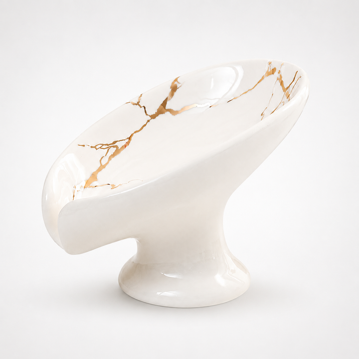 Ulotka – Samoodprowadzająca ceramiczna mydelniczka i form av liścia