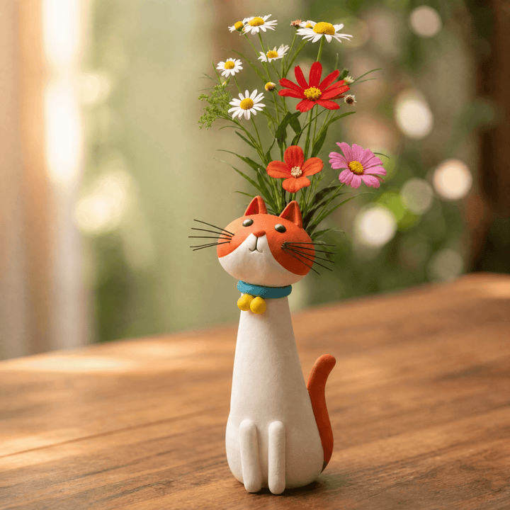 Felina – Handgjord ceramiczny wazon på kwiaty i form av katt