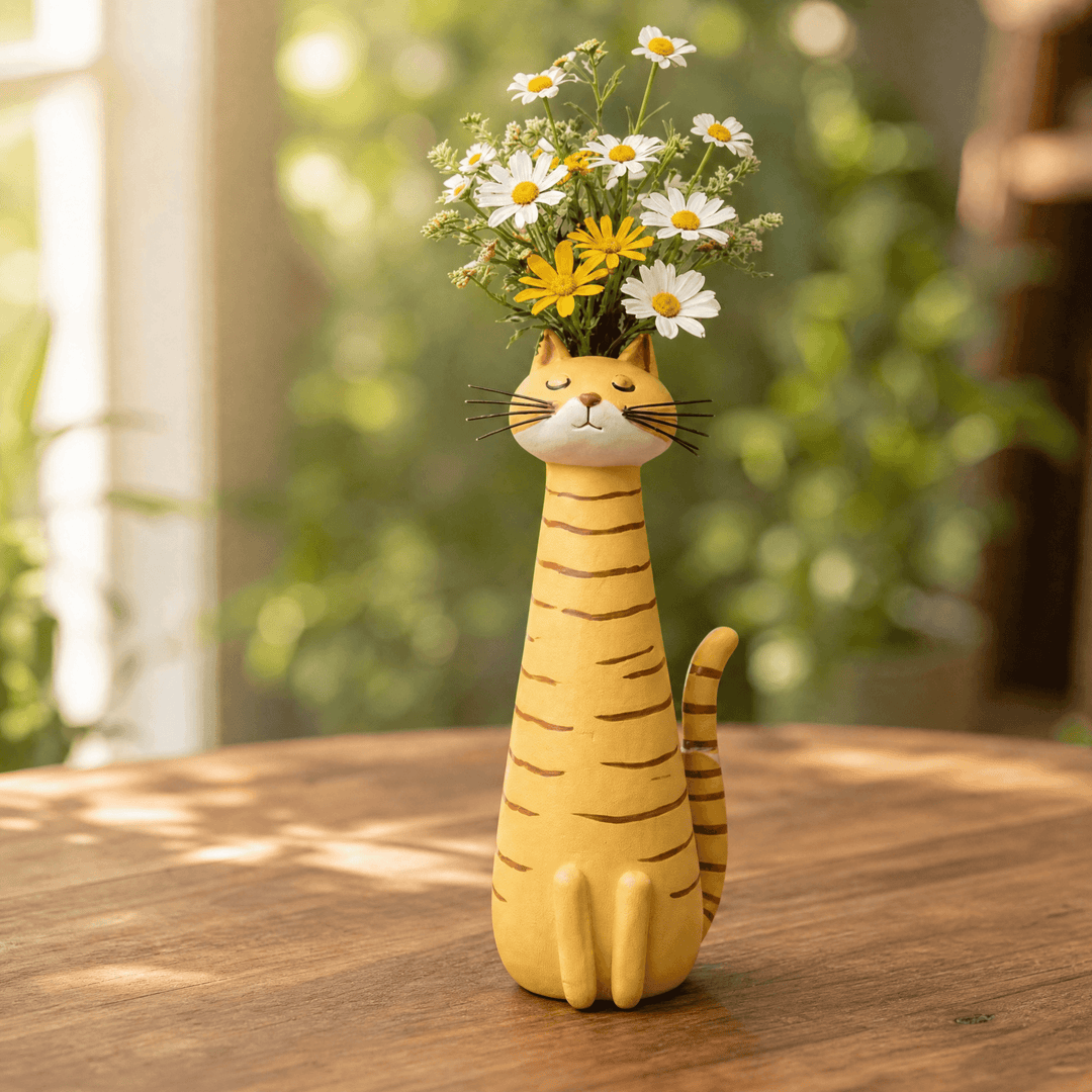 Felina – Handgjord ceramiczny wazon på kwiaty i form av katt
