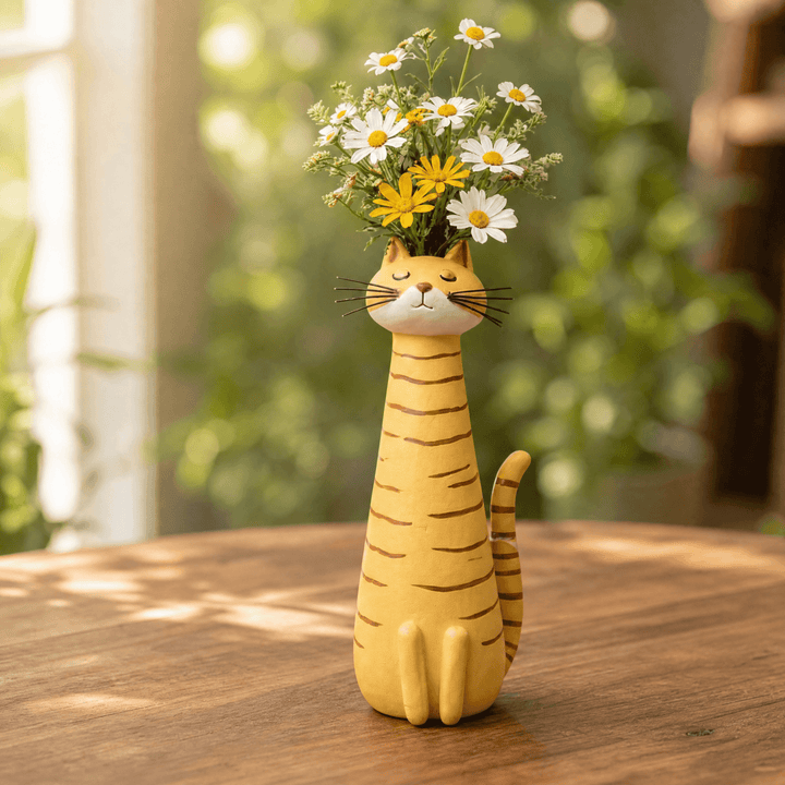 Felina – Handgjord ceramiczny wazon på kwiaty i form av katt