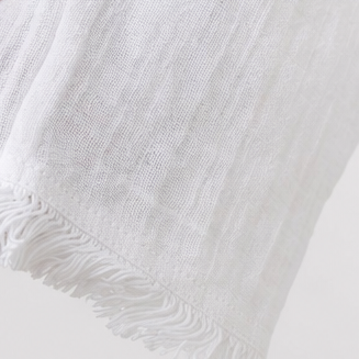 Wearbella – Blus z frędzlami, urringning w v-ringning, lång ärm